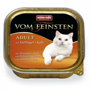 Animonda Vom Feinsten Adult 100 гр для взрослых котов и кошек с домашней птицей и телятиной