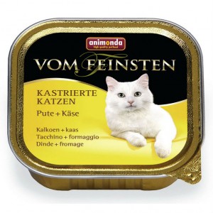 Animonda Vom Feinsten Adult 100 гр для стерилизованных котов и кошек с индейкой и сыром