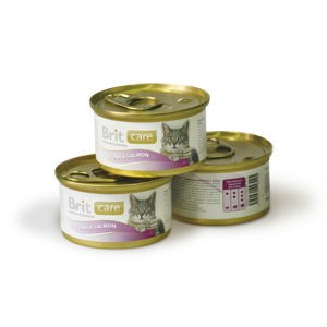 Brit Care консервы для взрослых кошек и котов (Тунец с лососем) 80 гр / Brit Care (Tuna and salmon) 80 gr