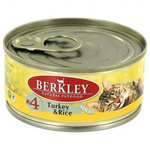 Berkley для взрослых котов и кошек №4 (Индейка с рисом) 100 гр / Berkley adult #4 (Turkey and rice) 100 gr