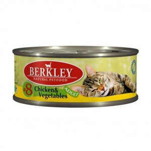 Berkley для взрослых котов и кошек №8 (Цыпленок с овощами) 100 гр / Berkley adult #8 (Chicken and vegetables) 100 gr